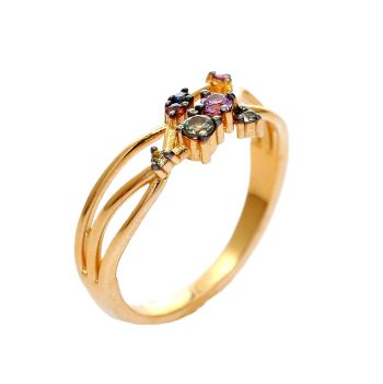Yellow gold ring with colored sapphyre 0.18 ct