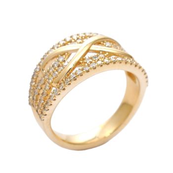 Yellow gold ring with diamond 0.75 ct