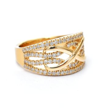 Yellow gold ring with diamond 0.75 ct