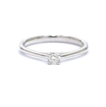 Годежен пръстен от бяло злато с диамант 0.06 ct