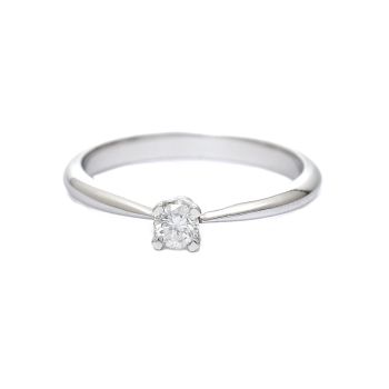 White gold engagement ring with diamond 0.05 ct