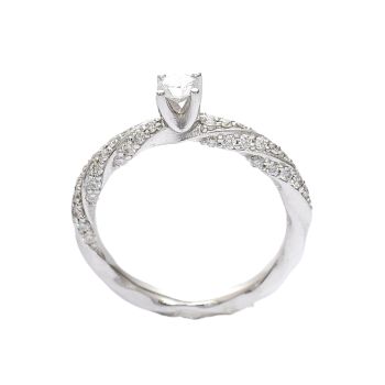 Годежен пръстен от 14К бяло злато с диаманти 0.61 ct