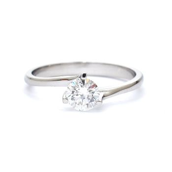 Годежен пръстен от бяло злато с диамант 0.40 ct