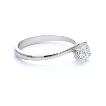 Годежен пръстен от бяло злато с диамант 0.40 ct
