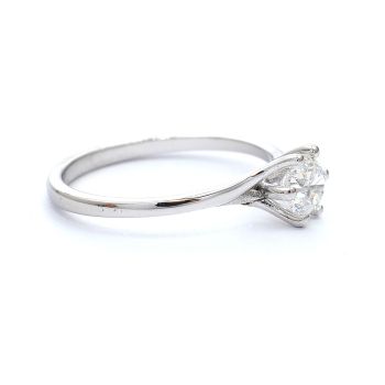 Годежен пръстен от бяло злато с диамант 0.50 ct