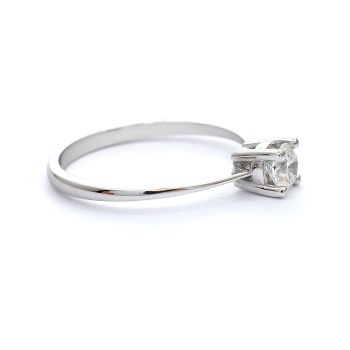Inel de logodna din aur alb de 14K cu diamant de 0.30 ct