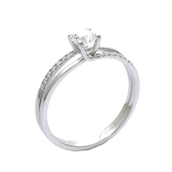 Годежен пръстен от 14К бяло злато с диаманти 0.38 ct