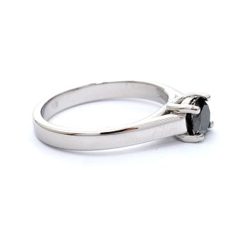 White gold engagement ring with black diamond 0.60 ct