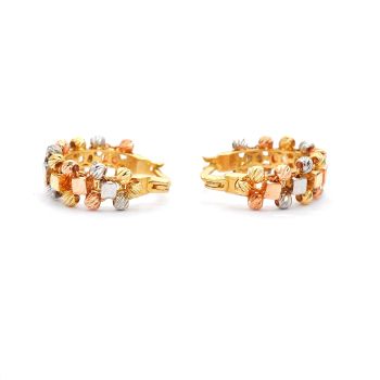 Yellow, white and rose gold earrings