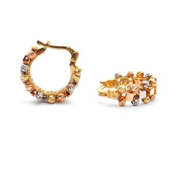 Yellow, white and rose gold earrings