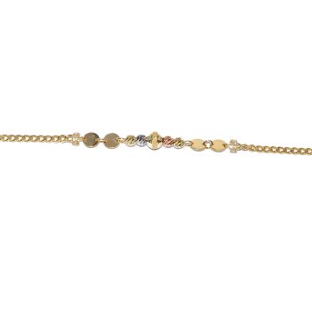 Yellow, white and rose gold bracelet