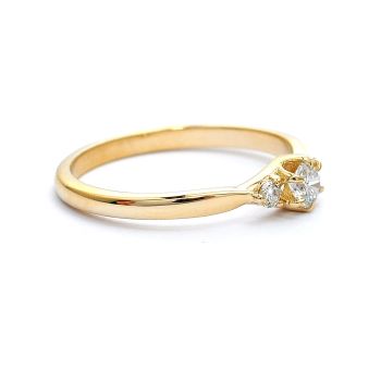Inel de logodna din aur  galben de 14K cu diamant de 0.22 ct