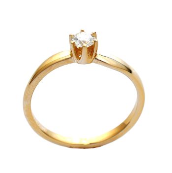 Inel de logodna din aur  galben de 14K cu diamant de 0.19 ct