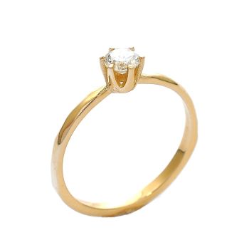 Годежен пръстен от 14K жълто злато с диамант 0.26 ct