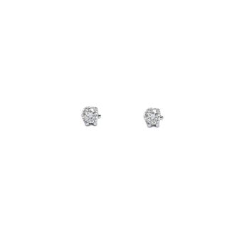 White gold earrings with diamonds 0.14 ct
