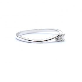 Годежен пръстен от бяло злато с диамант 0.20 ct
